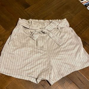 Butter Soft La Class High Waisted Black and White Stripped Large Shorts